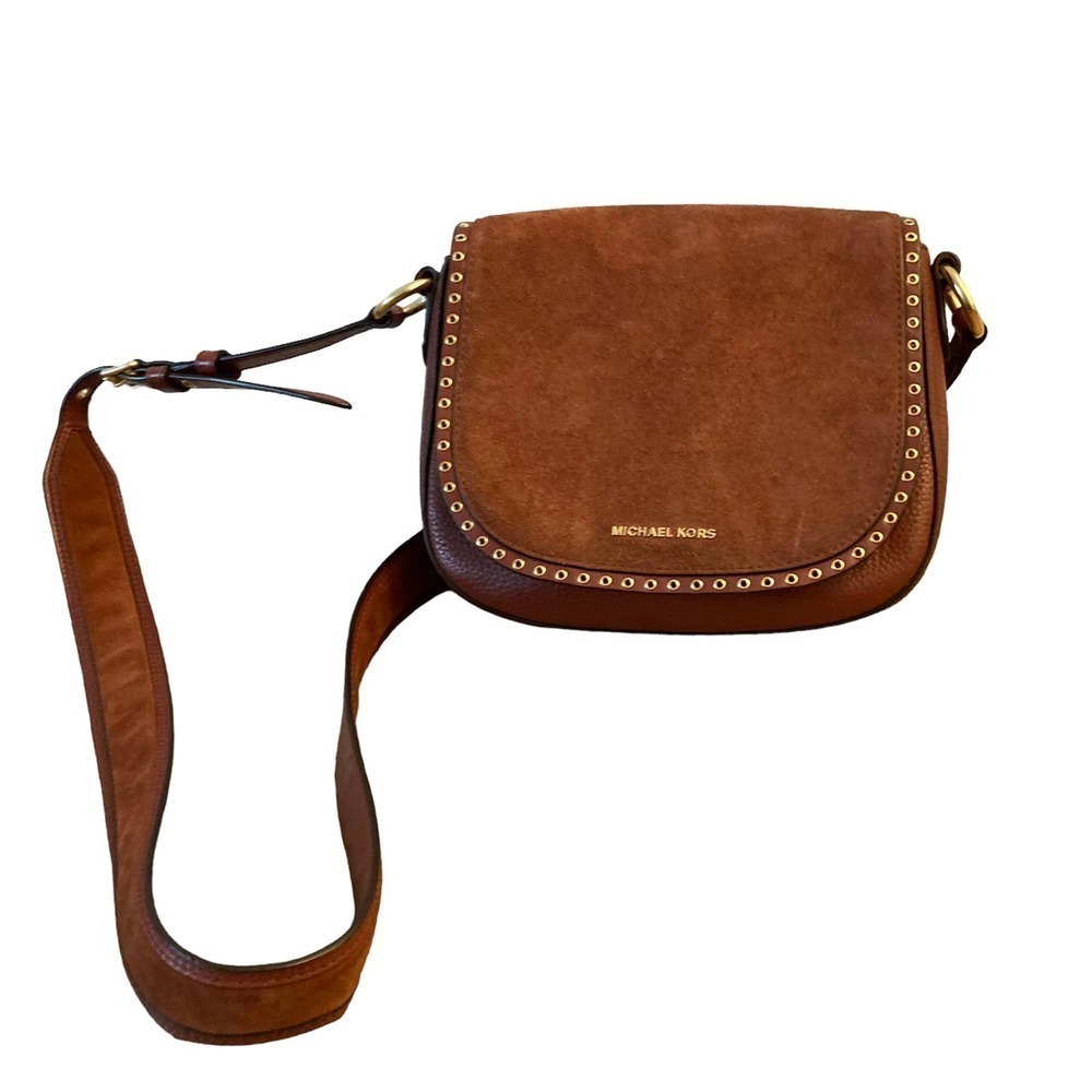Michael kors medium leather flap saddle bag